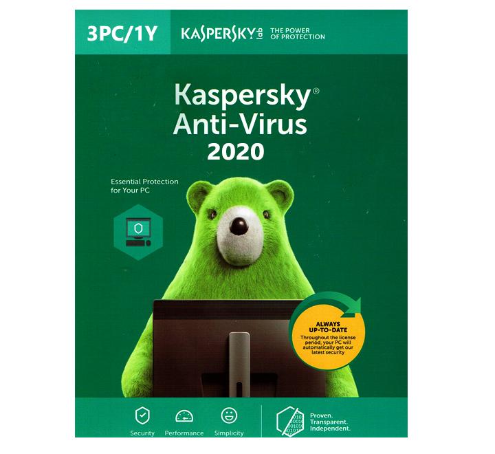 Kaspersky Anti-Virus, 3 users, 1 Year Licence – White Falcon