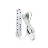 Power King Extension cable 4 way sockets-White
