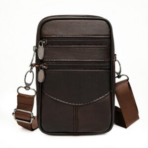 leather Sling bags, Cross bags, for both men & women-waterproof - Dark Brown