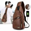 PU Leather Chest bag, sling bag-waterproof - Image 3
