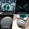 Poedagar 930 wrist watch stainless steel 3ATM water resistance - Image 5