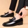 Gentle laced leather shoes with rubber sole - Image 3