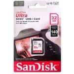32GB SanDisk SDXC UHS-I Card 140 MB/s camera memory card