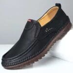 Men's casual walking shoes with Pu leather and rubber sole-black