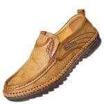 Men's casual walking shoes with Pu leather and rubber sole-brown