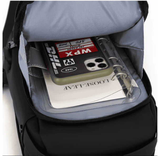 Chest bag, Cross-body bag-waterproof & antitheft, gray-brown - Image 5