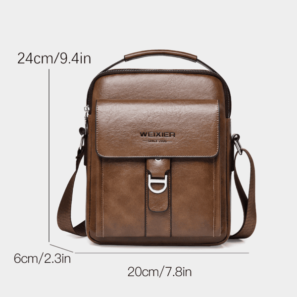 Pu leather Sling bag, cross bag, shoulder bag-Water Proof-Brown - Image 3