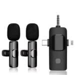 Double Wireless lavalier microphone for Type C, iphone, 3.5mm Pin