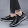 Scaled Pu leather laced sports shoes water resistant, anti-slip - Image 2