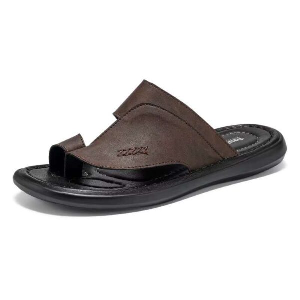 Casual sandals, open toe shoes, flat shoes with rubber sole-Brown