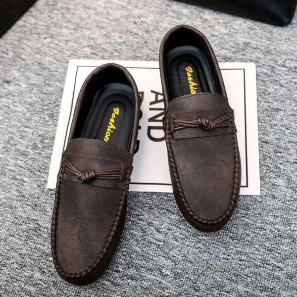 Falcon Moccasins for men, rubber sole, walking shoes-Brown - Image 2