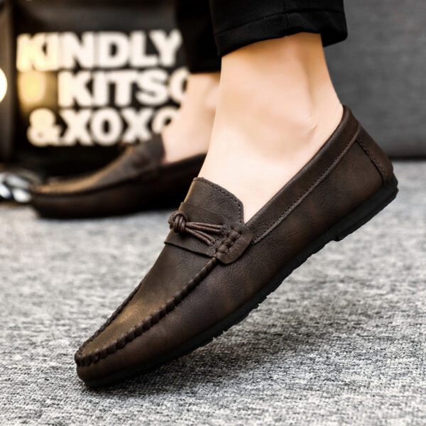 Falcon Moccasins for men, rubber sole, walking shoes-Brown - Image 3