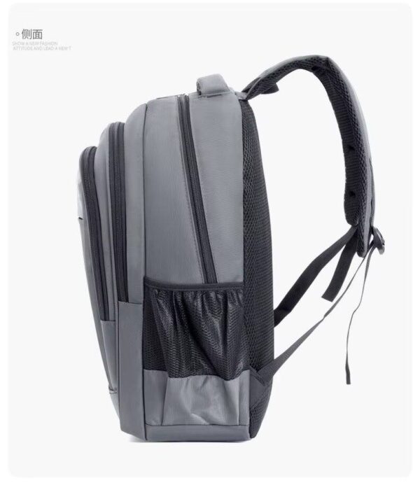 Large capacity nylon backpack-Gray - Image 3