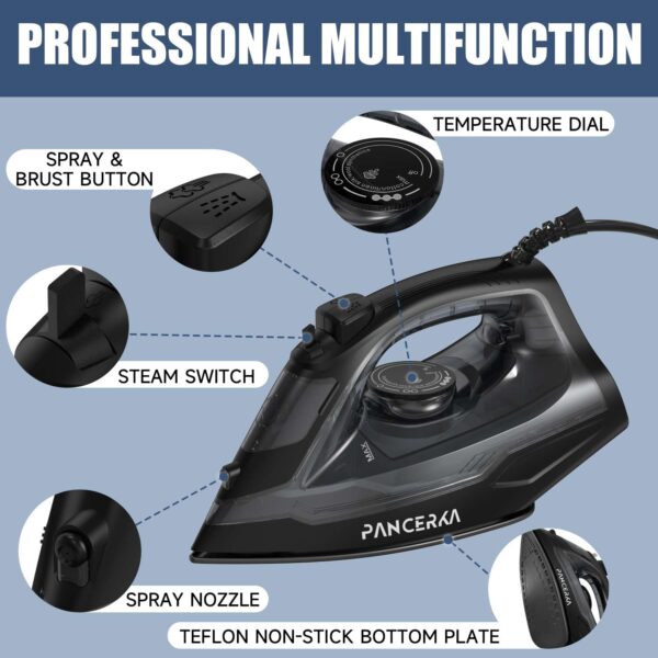 Pancera steam iron 1600W- portable medium size - Image 5