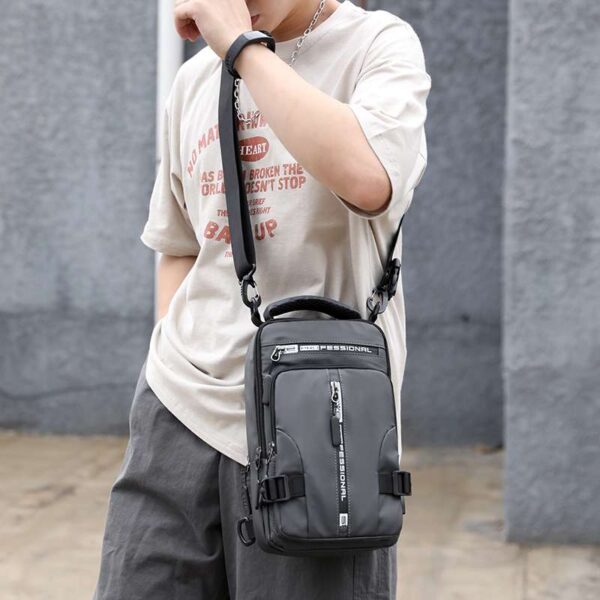 Professional chest bag /cross bag, backpack, waterproof- Gray - Image 2