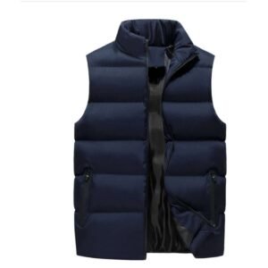 Collar Vest Jacket, Sleeveless jacket-blue