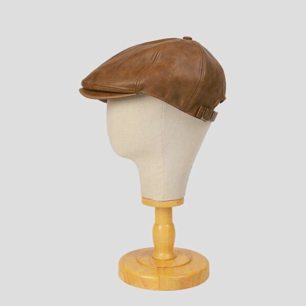 Unisex Vintage Retro Beret Hat Cap-Brown - Image 2