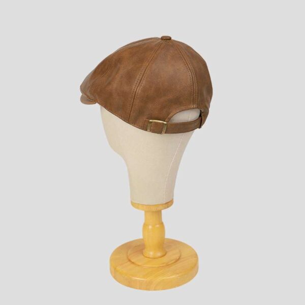 Unisex Vintage Retro Beret Hat Cap-Brown - Image 4