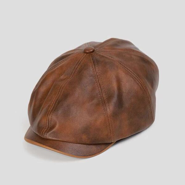 Unisex Vintage Retro Beret Hat Cap-Brown