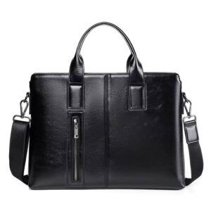 Briefcase with shoulder straps, 15.6 Laptop bag, waterproof-black