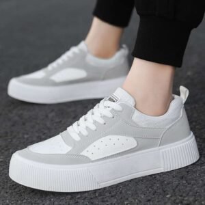 Skateboard sneakers thick sole high stable sneakers-White