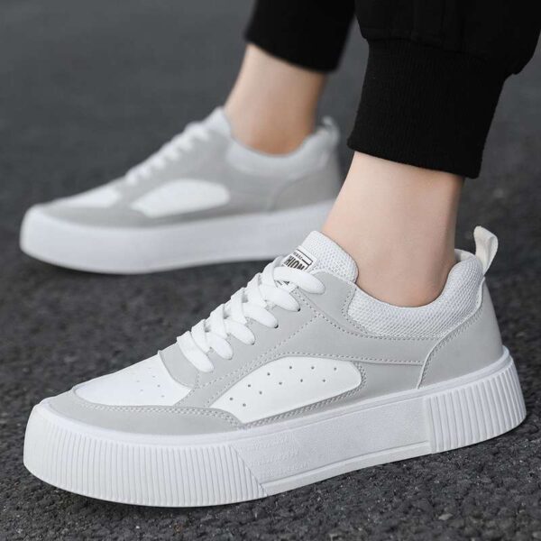 Skateboard sneakers thick sole high stable sneakers-White