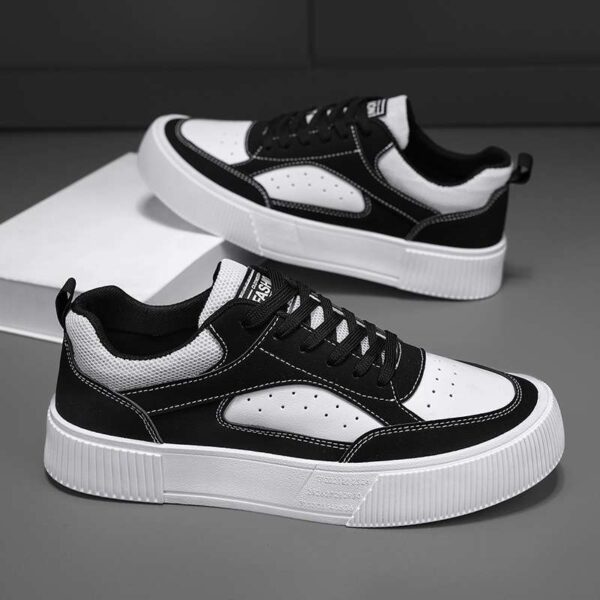 Skateboard sneakers thick sole high stable sneakers-Black - Image 3