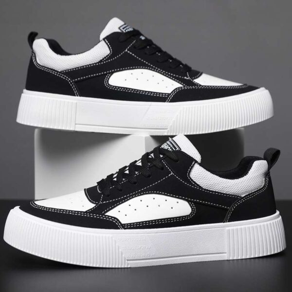 Skateboard sneakers thick sole high stable sneakers-Black - Image 2