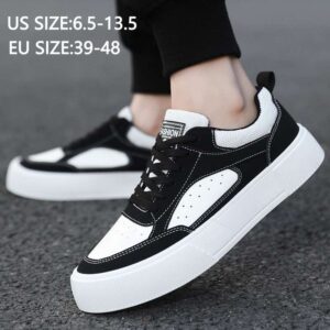 Skateboard sneakers thick sole high stable sneakers-Black