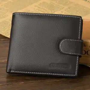 Baellerry genuine leather wallet with card & coin holder-Black