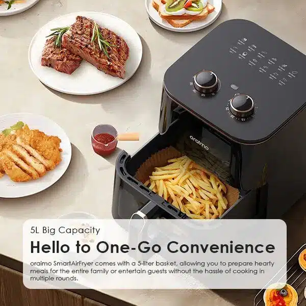 Oraimo smart air fryer 1500W, 5Litres, visible cooking - Image 9