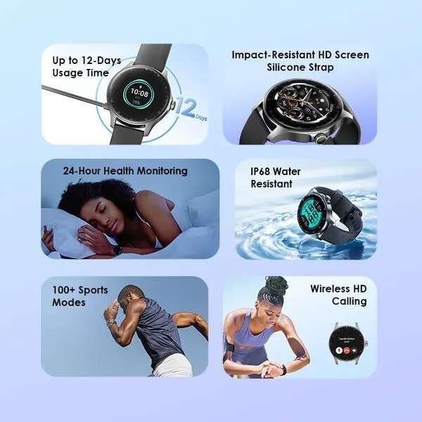 Oraimo Watch Nova R 1.39'' Panda Glass IP68 Smart Watch OSW-821N - Image 3