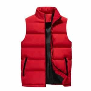Collar Vest Jacket, Sleeveless jacket, half jacket-red