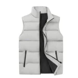 Collar Vest Jacket, Sleeveless jacket- Dark Gray