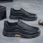 Urban leather sneakers-black