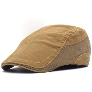 Men's Casual Peaked Cotton Berets- camel