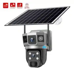 Solar 4G sim card AOV camera three Screens, 8MP lens, 10x zoom