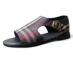 Burberry Plaid Fabric-leather Slide-on Sandal front