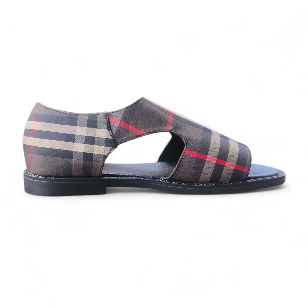 Burberry Plaid Fabric-leather Slide-on Sandal side