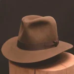 Classic Brown Wool Fedora Panama Hat with Ribbon Band