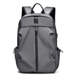 Daily commute backpack waterproof and with zippers-Gray