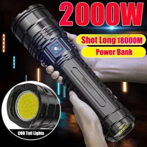 2000W Longshot Flashlight | 18000m Range & Power Bank 🔦