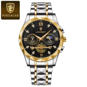 Poedagar 996B luxury chronograph stainless steel watch