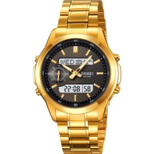 SKMEI 2284 Business Relog, stainless steel Hybrid watch-Gold Black