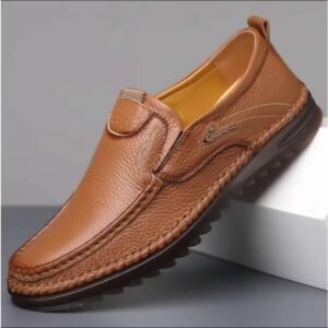 Brown-Leather-casual-slip-on-business-moccasin
