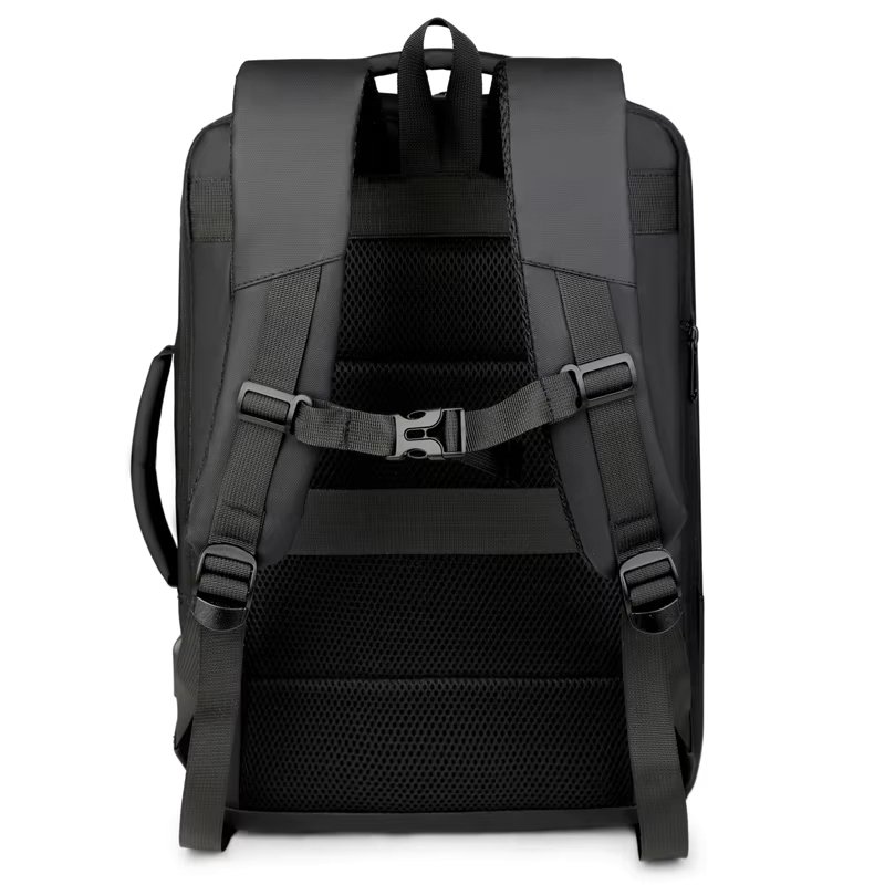 Expandable laptop bag, large capacity-Gray-straps