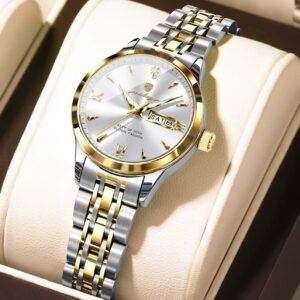 Poedagar 503 waterproof luminous wrist watch Gold-White