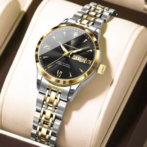 Poedagar 503 waterproof luminous wrist watch Gold-Black