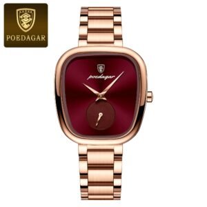 Poedagar 783 luxury Women's watch-Stainless steel RG-Red