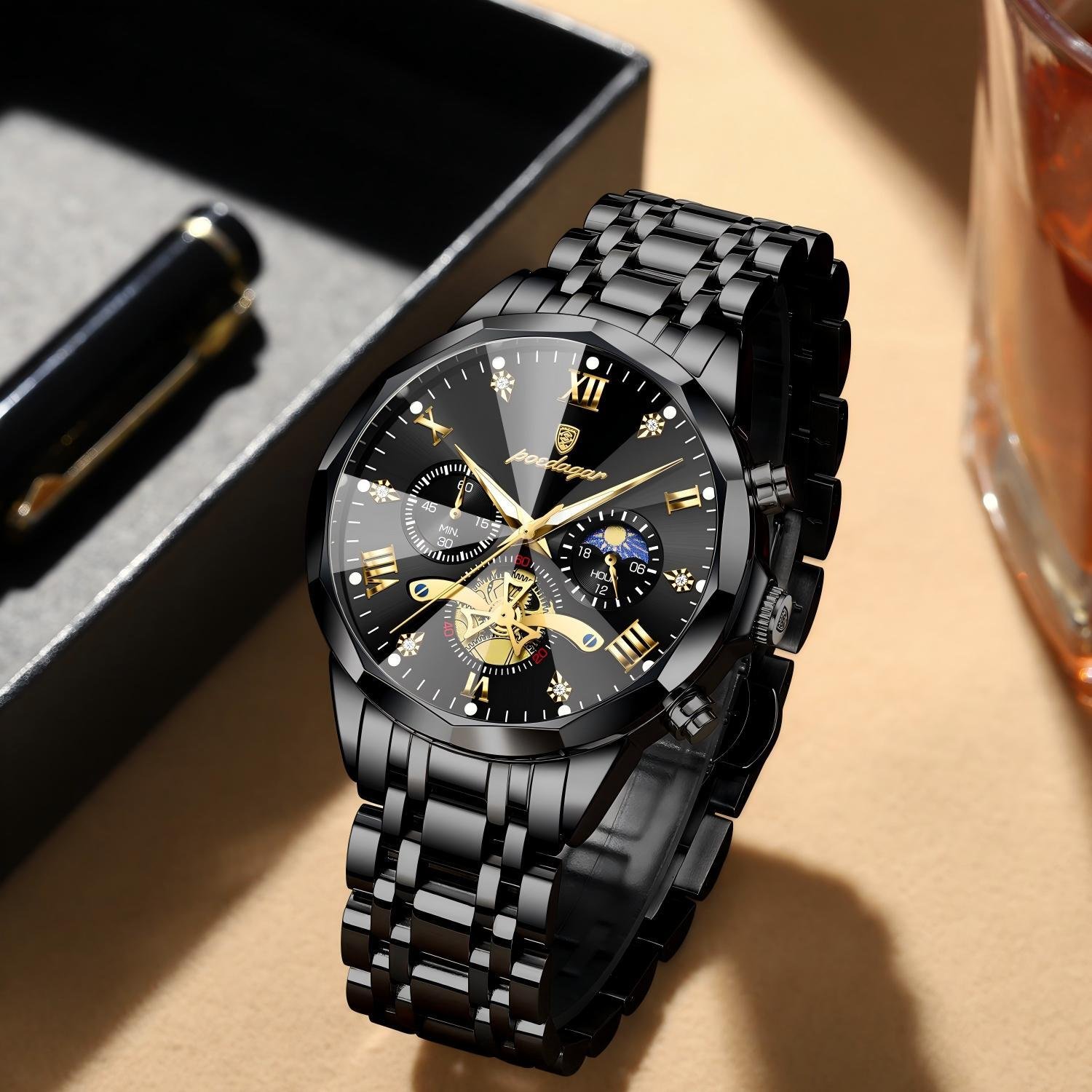 Poedagar-938-Chronograph-Stainless-Steel-Waterproof